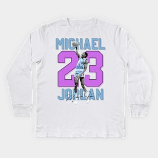 Michael Jordan Aesthetic Tribute 〶 Kids Long Sleeve T-Shirt